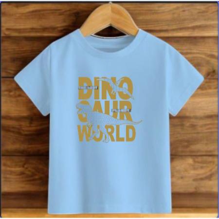 Çocuk Mavi Pamuklu Baskili T-shirt Çocuk Mavi Pamuklu Baskili T-shirt